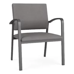 Lesro Newport 18.5" Polyurethane Reception Wide Guest Chair In Charcoal/Blue -CYMAX Sales 2698967 L