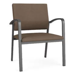 Lesro Newport 18.5" Polyurethane Reception Wide Guest Chair In Charcoal/Blue -CYMAX Sales 2698984 L