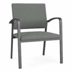 Lesro Newport 18.5" Fabric Reception Wide Guest Chair In Black/Charcoal -CYMAX Sales 2698985 L 1