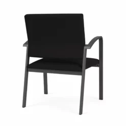 Lesro Newport 18.5" Fabric Reception Wide Guest Chair In Black/Charcoal -CYMAX Sales 2698986 2 L 1