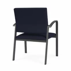 Lesro Newport 18.5" Fabric Reception Wide Guest Chair In Black/Charcoal -CYMAX Sales 2698988 2 L 1