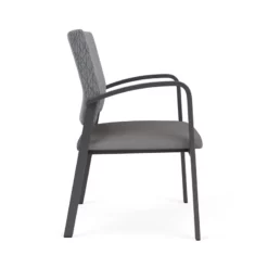 Lesro Newport 18.5" Polyurethane Reception Wide Guest Chair In Charcoal/Blue -CYMAX Sales 2698989 1 L
