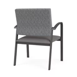 Lesro Newport 18.5" Polyurethane Reception Wide Guest Chair In Charcoal/Blue -CYMAX Sales 2698989 2 L