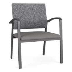 Lesro Newport 18.5" Polyurethane Reception Wide Guest Chair In Charcoal/Blue -CYMAX Sales 2698989 L