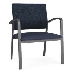 Lesro Newport 18.5" Polyurethane Reception Wide Guest Chair In Charcoal/Blue -CYMAX Sales 2698990 L