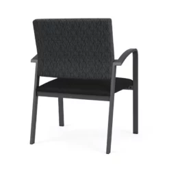 Lesro Newport 18.5" Polyurethane Reception Wide Guest Chair In Charcoal/Blue -CYMAX Sales 2698991 2 L