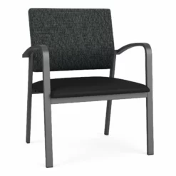Lesro Newport 18.5" Polyurethane Reception Wide Guest Chair In Brown/Charcoal