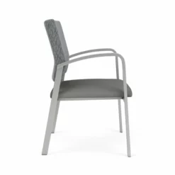 Lesro Newport 18.5" Polyurethane & Steel Reception Guest Chair In Gray/Silver -CYMAX Sales 2699009 1 L 2