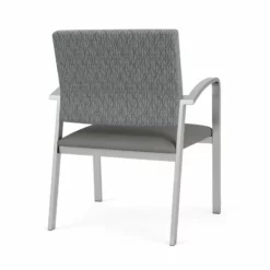 Lesro Newport 18.5" Polyurethane & Steel Reception Guest Chair In Brown/Silver -CYMAX Sales 2699009 2 L 1