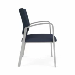 Lesro Newport 18.5" Polyurethane & Steel Reception Guest Chair In Gray/Silver -CYMAX Sales 2699010 1 L 2