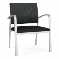 Lesro Newport 18.5" Polyurethane & Steel Reception Guest Chair In Brown/Silver -CYMAX Sales 2699011 L 1