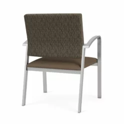 Lesro Newport 18.5" Polyurethane & Steel Reception Guest Chair In Brown/Silver -CYMAX Sales 2699012 2 L 1
