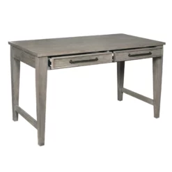 Andover Solid Wood 2 Drawer Desk In Dove Grey Finish -CYMAX Sales 2699254 1 L