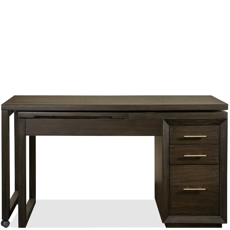 Riverside Furniture Prelude Swivel Wood L-Desk With Lift Top In Umber Brown 4 Riverside Furniture Prelude Swivel Wood L-Desk With Lift Top In Umber Brown - Image 2