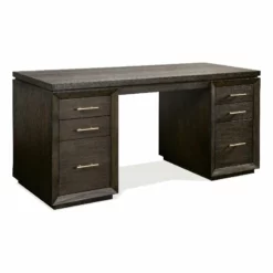 Riverside Furniture Prelude Wood Executive Desk In Umber Brown