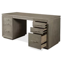 Riverside Furniture Prelude Wood Executive Desk In Casual Taupe Tan -CYMAX Sales 2701153 2 L