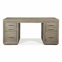Riverside Furniture Prelude Wood Executive Desk In Casual Taupe Tan