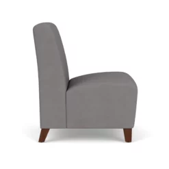 Lesro Siena Polyurethane Lounge Reception Armless Guest Chair In Walnut/Gray -CYMAX Sales 2701650 1 L