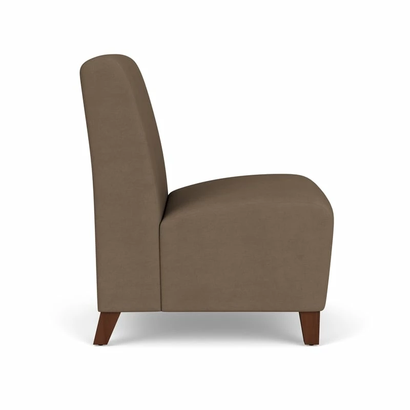 Lesro Siena Polyurethane Lounge Reception Armless Guest Chair In Brown/Walnut 19 Lesro Siena Polyurethane Lounge Reception Armless Guest Chair In Brown/Walnut - Image 17