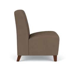 Lesro Siena Polyurethane Lounge Reception Armless Guest Chair In Walnut/Gray -CYMAX Sales 2701651 1 L