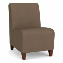 Lesro Siena Polyurethane Lounge Reception Armless Guest Chair In Brown/Walnut 37 Lesro Siena Polyurethane Lounge Reception Armless Guest Chair In Brown/Walnut -CYMAX Sales 2701651 L 1