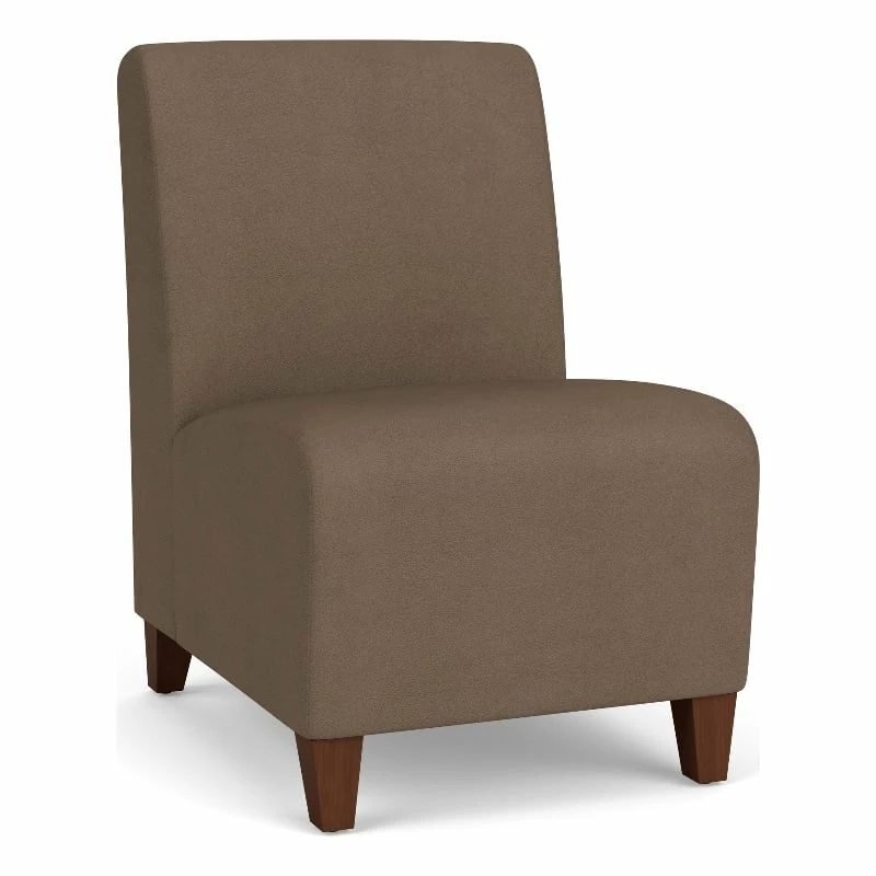 Lesro Siena Polyurethane Lounge Reception Armless Guest Chair In Brown/Walnut 18 Lesro Siena Polyurethane Lounge Reception Armless Guest Chair In Brown/Walnut - Image 16
