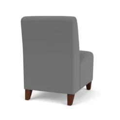 Lesro Siena Fabric Lounge Reception Armless Guest Chair In Blue/Walnut -CYMAX Sales 2701652 2 L