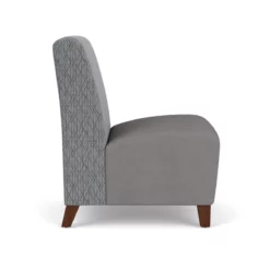 Lesro Siena Polyurethane Lounge Reception Armless Guest Chair In Walnut/Gray -CYMAX Sales 2701656 1 L