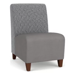 Lesro Siena Polyurethane Lounge Reception Armless Guest Chair In Walnut/Gray -CYMAX Sales 2701656 L