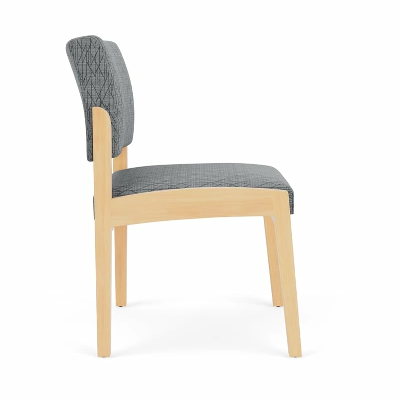 Lesro Lenox Wood Fabric Reception Armless Guest Chair In Gray/Natural 22 Lesro Lenox Wood Fabric Reception Armless Guest Chair In Gray/Natural - Image 20