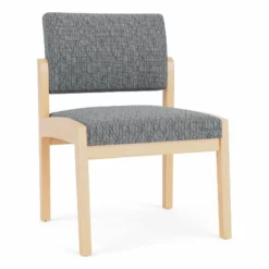 Lesro Lenox Wood Fabric Waiting Reception Armless Guest Chair In Blue/Natural 40 Lesro Lenox Wood Fabric Waiting Reception Armless Guest Chair In Blue/Natural -CYMAX Sales 2701680 L 2