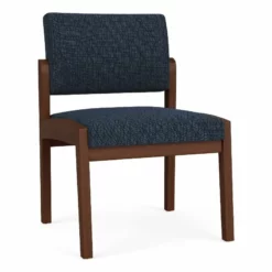 Lesro Lenox Wood Fabric Reception Armless Guest Chair In Gray/Walnut -CYMAX Sales 2701700 L 2