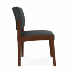 Lesro Lenox Wood Fabric Reception Armless Guest Chair In Gray/Walnut -CYMAX Sales 2701701 1 L 2