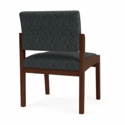 Lesro Lenox Wood Fabric Reception Armless Guest Chair In Gray/Walnut -CYMAX Sales 2701701 2 L 2