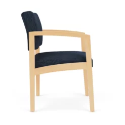 Lesro Lenox Wood Fabric Reception Guest Chair In Cobalt Blue/Natural -CYMAX Sales 2701733 1 L