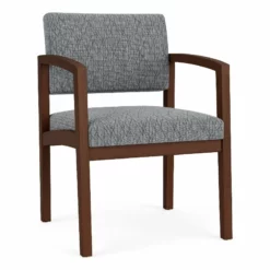 Lesro Lenox Wood Fabric Reception Guest Chair In Cobalt Blue/Walnut -CYMAX Sales 2701735 L 2