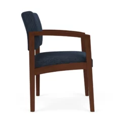 Lesro Lenox Wood Fabric Reception Guest Chair In Asteroid Gray/Walnut -CYMAX Sales 2701736 1 L