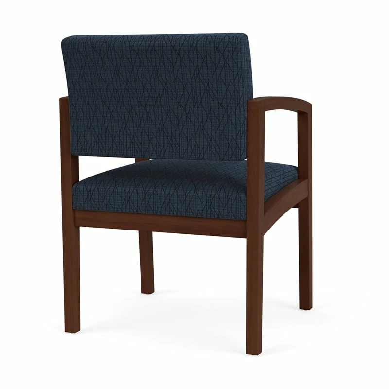 Lesro Lenox Wood Fabric Reception Guest Chair In Open House Navy/Walnut 20 Lesro Lenox Wood Fabric Reception Guest Chair In Open House Navy/Walnut - Image 18