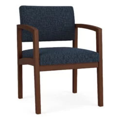 Lesro Lenox Wood Fabric Reception Guest Chair In Asteroid Gray/Walnut -CYMAX Sales 2701736 L