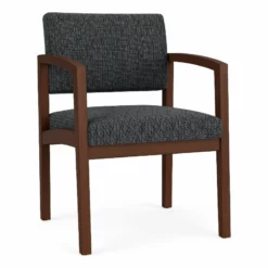 Lesro Lenox Wood Fabric Reception Guest Chair In Cobalt Blue/Walnut -CYMAX Sales 2701761 L 2