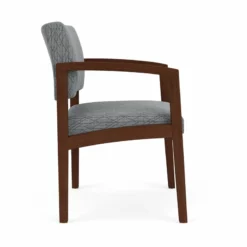 Lesro Lenox Wood Fabric Reception Wide Guest Chair In Navy/Walnut -CYMAX Sales 2701765 1 L 1