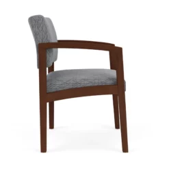 Lesro Lenox Wood Fabric Reception Wide Guest Chair In Black/Walnut 41 Lesro Lenox Wood Fabric Reception Wide Guest Chair In Black/Walnut -CYMAX Sales 2701765 1 L