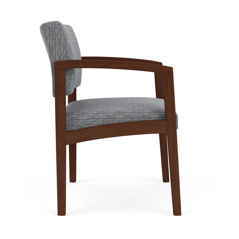 Lesro Lenox Wood Fabric Reception Wide Guest Chair In Black/Walnut 22 Lesro Lenox Wood Fabric Reception Wide Guest Chair In Black/Walnut - Image 20