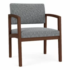 Lesro Lenox Wood Fabric Reception Wide Guest Chair In Gray/Walnut -CYMAX Sales 2701765 L 2