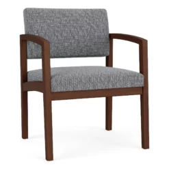 Lesro Lenox Wood Fabric Reception Wide Guest Chair In Black/Walnut 40 Lesro Lenox Wood Fabric Reception Wide Guest Chair In Black/Walnut -CYMAX Sales 2701765 L