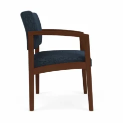 Lesro Lenox Wood Fabric Reception Wide Guest Chair In Gray/Walnut -CYMAX Sales 2701766 1 L 2