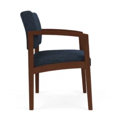 Lesro Lenox Wood Fabric Reception Wide Guest Chair In Black/Walnut 38 Lesro Lenox Wood Fabric Reception Wide Guest Chair In Black/Walnut -CYMAX Sales 2701766 1 L
