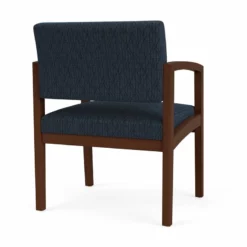 Lesro Lenox Wood Fabric Reception Wide Guest Chair In Gray/Walnut -CYMAX Sales 2701766 2 L 2