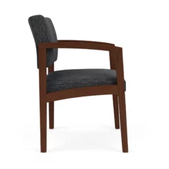 Lesro Lenox Wood Fabric Reception Wide Guest Chair In Black/Walnut 35 Lesro Lenox Wood Fabric Reception Wide Guest Chair In Black/Walnut -CYMAX Sales 2701767 1 L