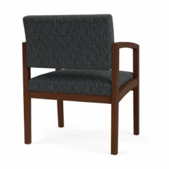 Lesro Lenox Wood Fabric Reception Wide Guest Chair In Gray/Walnut -CYMAX Sales 2701767 2 L 2
